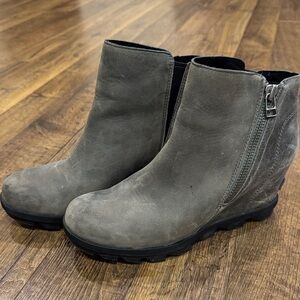 Sorel Charcoal Ankle Booties